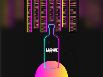 Absolut Poster absolut drink neon night poster vector vectorart
