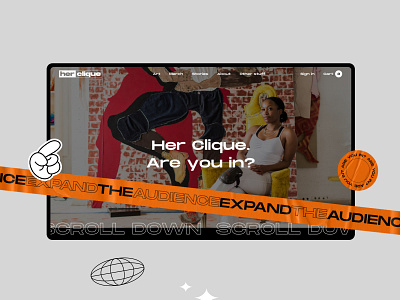 Her clique – E-commerce experience bold brutal brutalism ecommerce feminist girlpower minimal nineties sticker urban