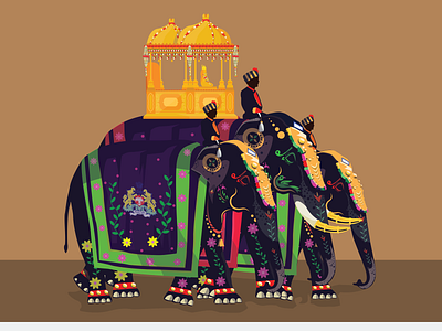 lead elephant with Howdah design graphic graphic design graphic art illustration illustrator vector