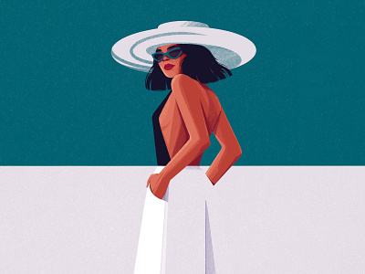 Debora character colorful fashion girl hair hat illustration portrait summer sunglasses woman women power