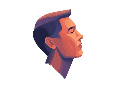 Yaroslav avatar character coloful design face head illustration man portrait poster print profile texture vector