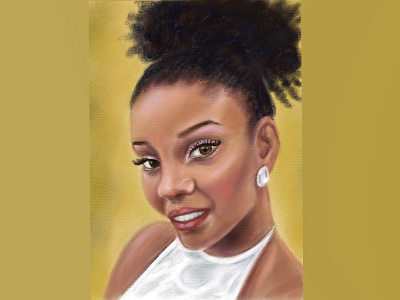 Soft pastel portrait illustration