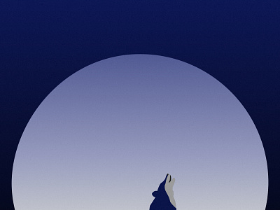 Wolfie illustration moon moonlight night nighttime nightwolf wolf