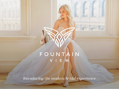 Fountain View bride diamond elegant fashion fountain girl logo luxury modern wedding wings
