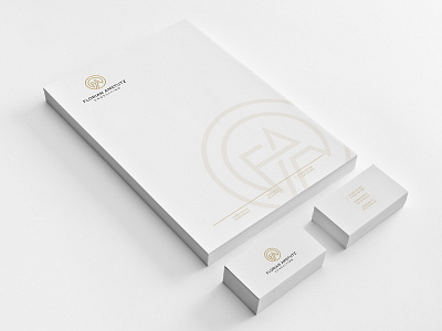 Florian A - stationery design advocate attorney businesscard consulting elegant gold lawyer logo modern royal simple stationery