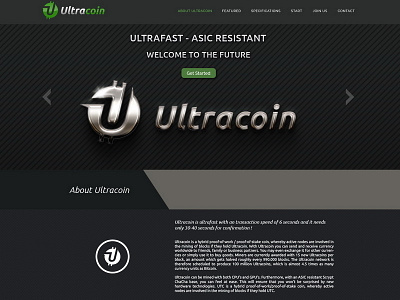 Ultracoin - Logo & Web Design bitcoin coin cryptocurrency logo mining money trade ultracoin web website