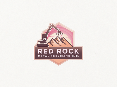 Red Rock Recycling - Logo Design awesome brand business design identity inspiration logo modern nice red rock subtle