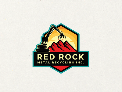 Red Rock Recycling - Logo Design awesome brand business design identity inspiration logo modern nice red rock subtle