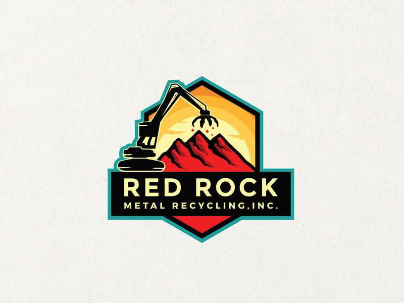 Red Rock Recycling - Logo Design subtle rock red nice modern logo inspiration identity design business brand awesome