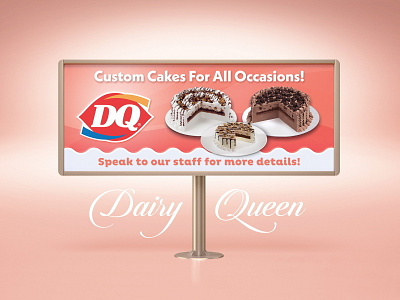 Dairy Queen - Billboard Design billboard cake color of the year color of the year 2019 dairy dairy queen dairyqueen dq living coral pantone queen signage