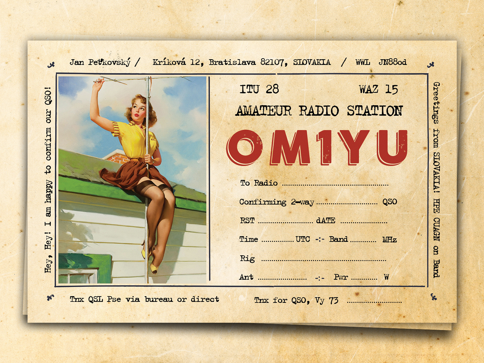 Retro Postcard / QSL Card Design by GD on Dribbble Inside Qsl Card Template