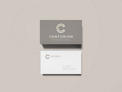 Centurion International - Logo & Business Card Design brand branding business card centurion elegant fashion gray italy japan logo luxury minimalistic modern monogram pantone rome