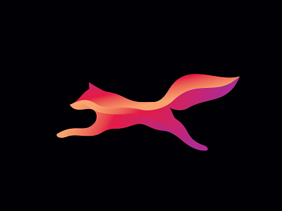 modern fox - logo design animal brand colorful design elegant fox gromovnik icon jumping logo minimal modern orange pink purple running simple vector