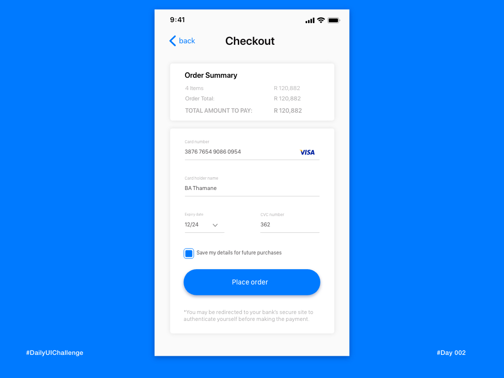 Checkout Page Day002 by Albert on Dribbble