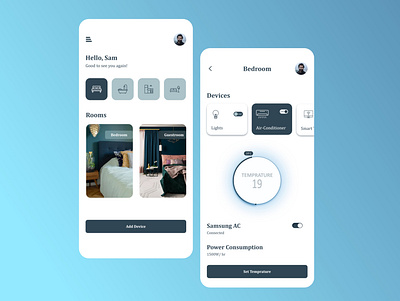 Smart home Mobile app add devices app application card category design design concept devices home home screen homescreen ui iot mobile mobile app smart home smarthome app temprature ui uiux ux