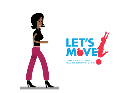 Michelle Obama does the "Running Man" dance character illustration lets move michelle obama