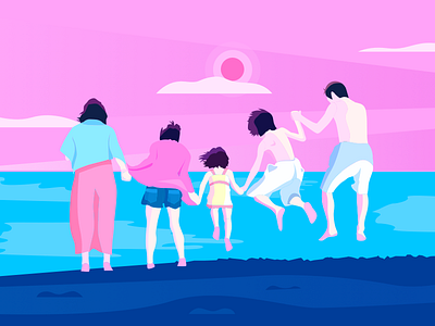 We are family family graphic illustration ocean ui
