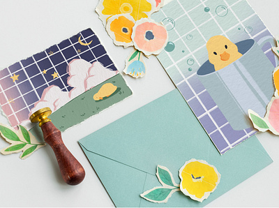 Duck postcards design graphic design illustration