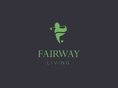 Fairway Living creative f fairway golf letter logo real estate.