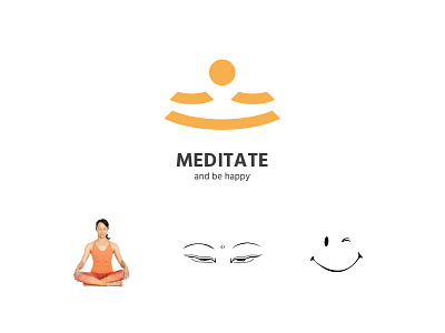 Meditate & Be happy be happy buddha buddhas eyes buddhism calm eyes happiness happy logo mark meditate meditation relax simple logo smile sukhásana yoga