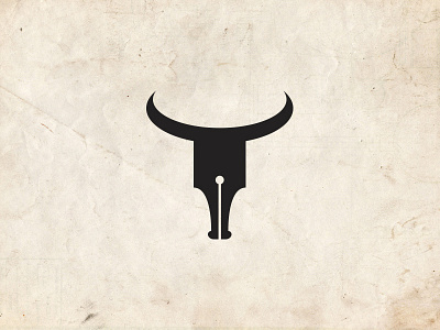 Bull Publishing bull bull publishing bull skull company logo design for fun fountain fountain pen fountain pen logo paper pen publisher publishing