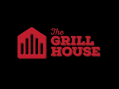 The Grill House logo. for fun grill grill logo grilling house house logo logo logo creation minimal red spatula