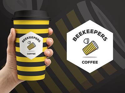 Beekeeper's Coffee bee bee logo bees branding coffee coffee cup coffee logo hexagon illustration logo logo design logodesign logodesigns vector