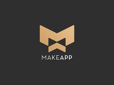 Make App Logo version 1 m m letter make up makeup mark sign