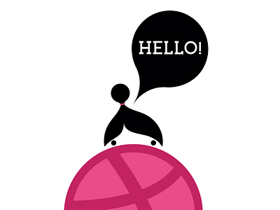 Hello Dribbble! aguwu debut hello illustration