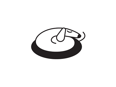 Sleeping dog cute design icon minimal
