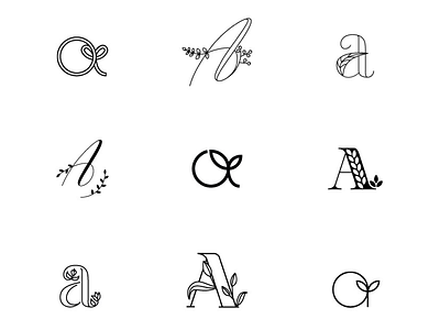 aA a icon letter logo minimal process wedding