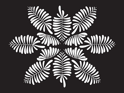 Symetry floral minimal monochrome pattern vector