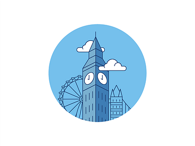 Big Ben icon illustration london minimal