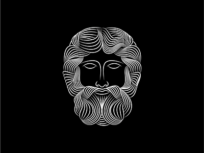 Philosophy logo line beard greek hair