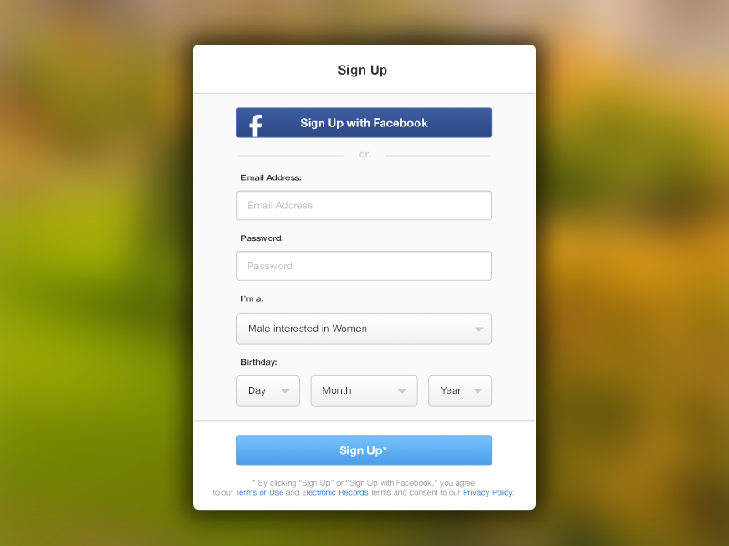 Sign Up Popup by Danielle Chandler on Dribbble