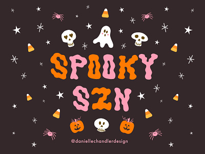 Spooky season creepy cute design drawing fall fall vibes graphic graphic design halloween handlettering illustration lettering october spooky spooky season type typogaphy visual design
