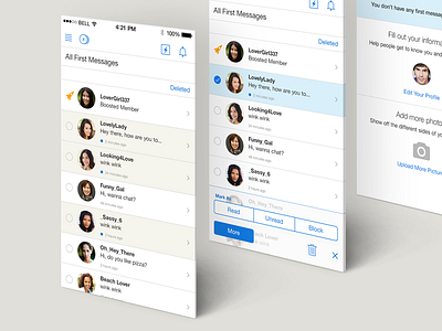 Zoosk iOS First Messages app design flat inbox interface ios ios7 messages mobile ui user interface ux