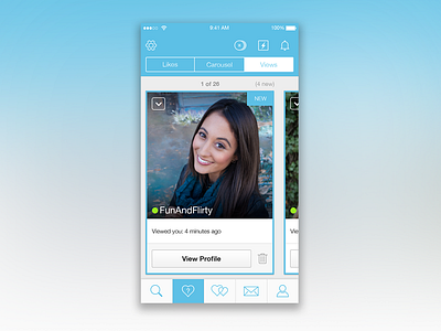 Zoosk Simplified Nav interface ios navigation ui ux visual design