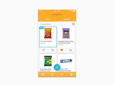 Snack App Initial Concept app design food ios snacks ui user experience user interface ux visual design