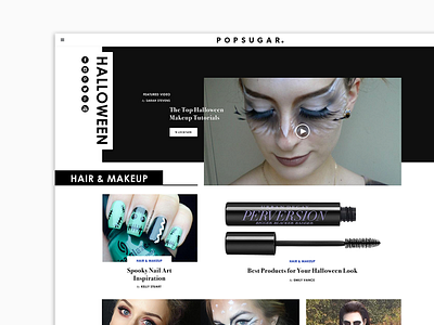 POPSUGAR Halloween Feature Design - Web beauty blog fashion lifestyle product design ui user interface ux visual design web