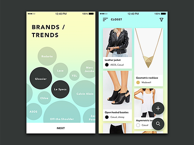 Fashion App exploration fashion onboarding product design search social media style ui ux visual design