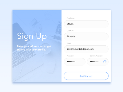 #001 - Daily UI Challenge - Sign Up daily ui challenge dailyui form sign up ui visual design