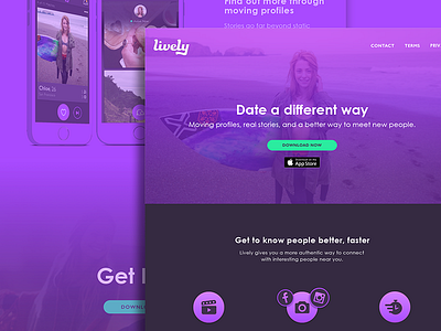 Lively Landing Page dating landing page marketing product design ui ux web design