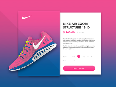 #012 - Daily UI Challenge - E-Commerce Shop (Single Item) daily ui challenge design e commerce gradients nike product shoes shopping ui user experience user interface ux