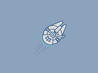 Millennium Falcon drawing graphic icon illustration millennium falcon space spaceship star wars vector visual design