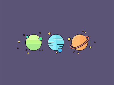 Planets graphic design graphics icons illustration planets space stars symbols vector visual design