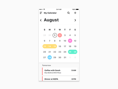 Calendar study calendar product design productivity reminders task management ui ux visual design