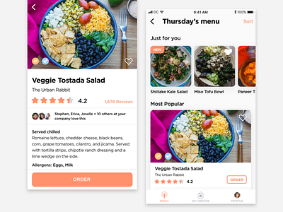 Eat Club redesign concept food interaction ios ordering reviews shopping ui design visual design