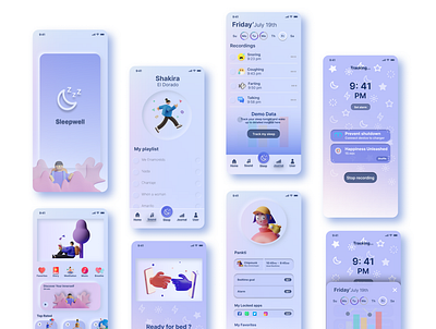 Sleepwell app design figma product design ui user flow ux web design