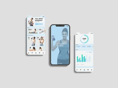 Women Fitness Mobile App design adobe adobexd app digital fitness fitnessapp fitwomen graphic design mobileapp ui uidesigner usdesigner ux uxui uxuidesigner women womenfitness